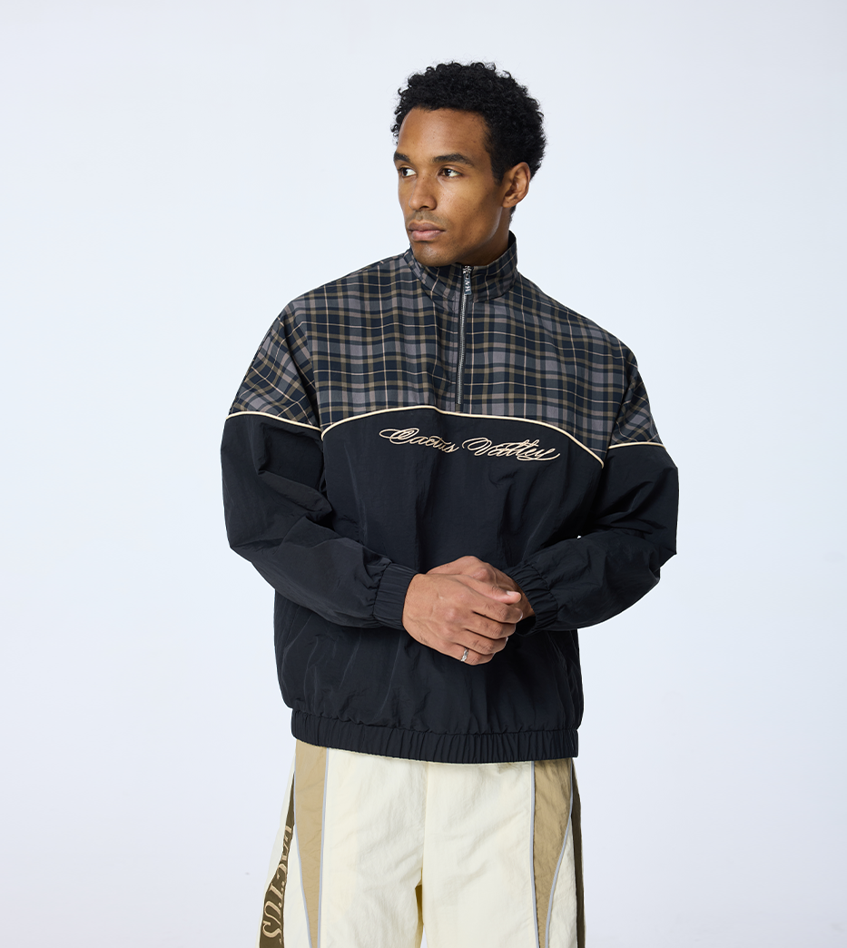 Half Plaid Windbreaker