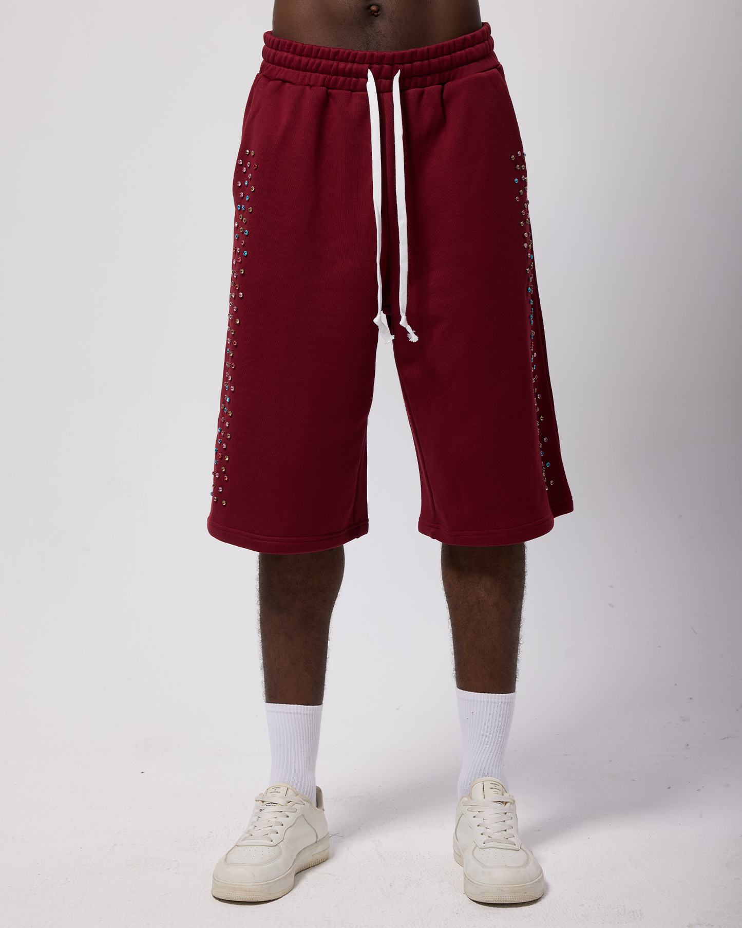 Crystal Cactus Sweat Shorts - Maroon