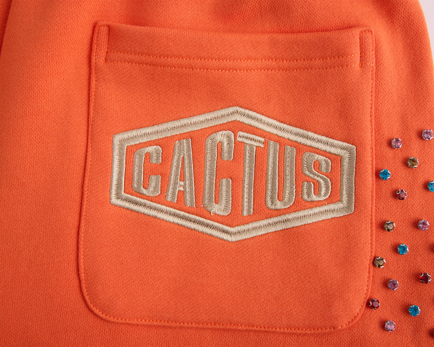 Crystal Cactus Sweat Shorts - Orange