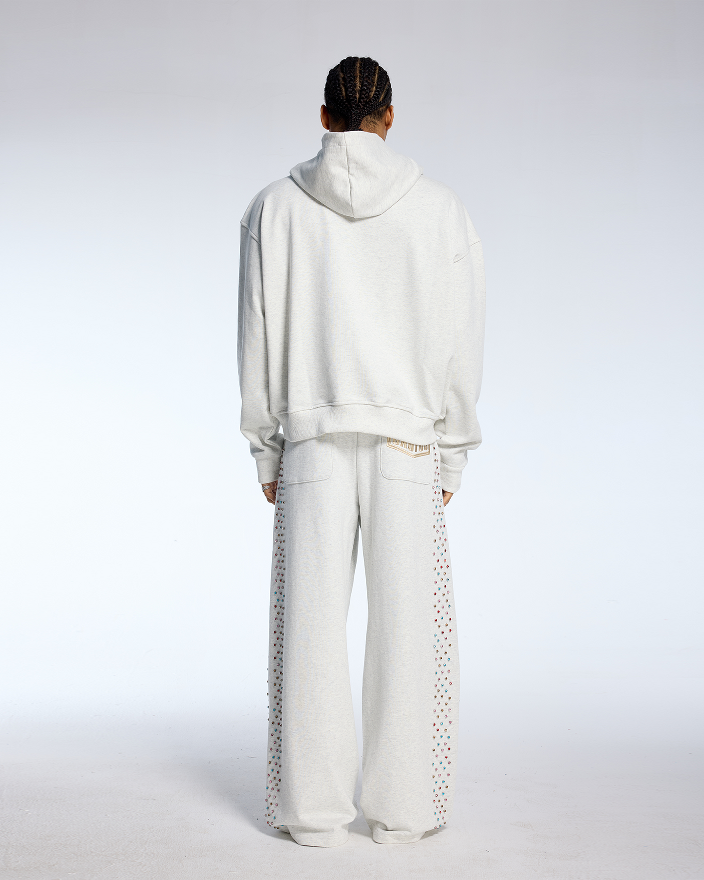 Crystal Cactus Zip Hoodie - Grey