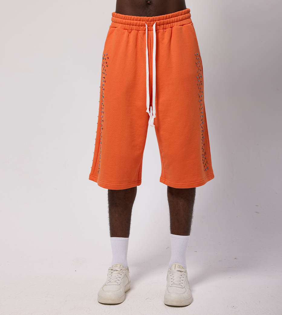 Crystal Cactus Sweat Shorts - Orange