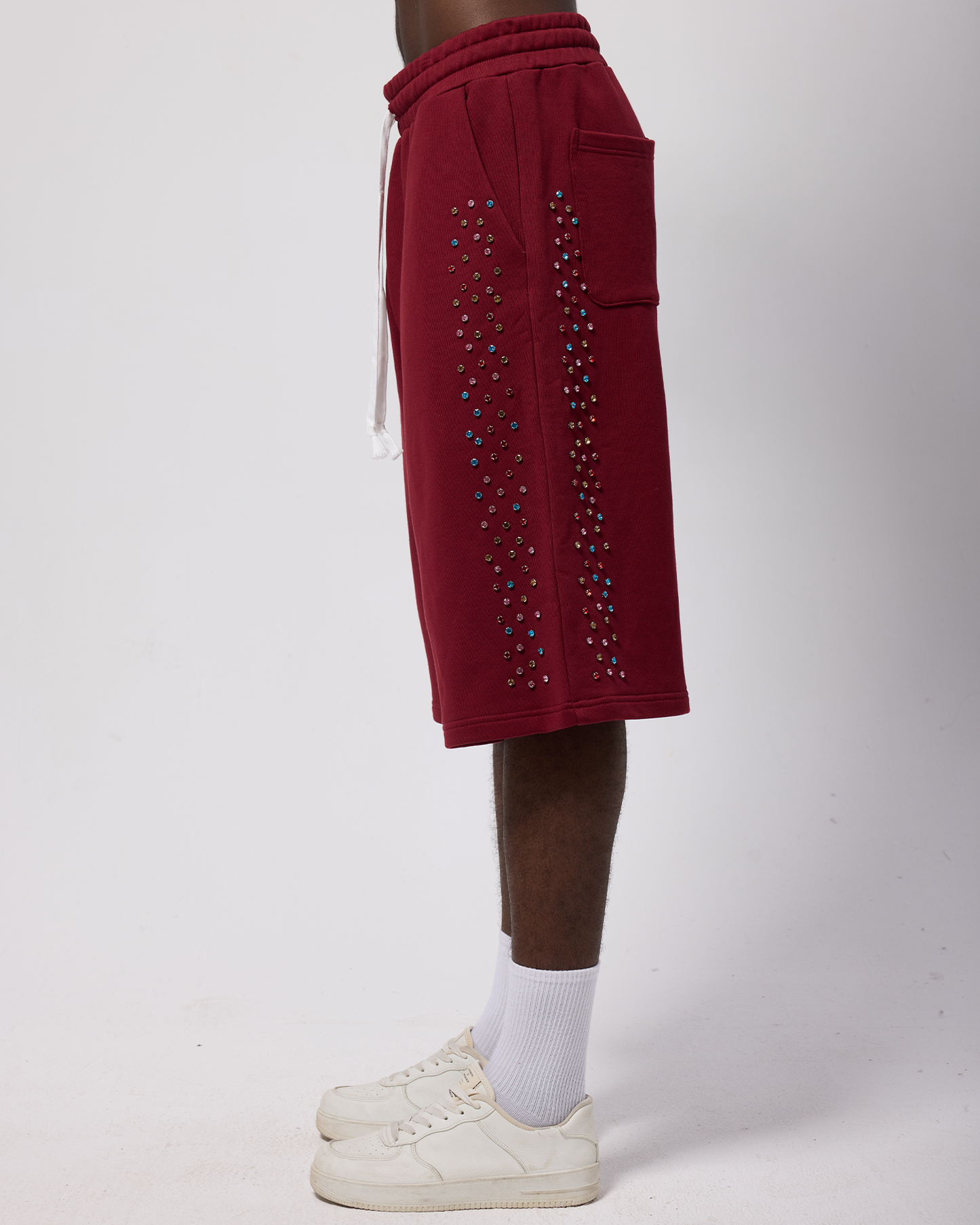 Crystal Cactus Sweat Shorts - Maroon