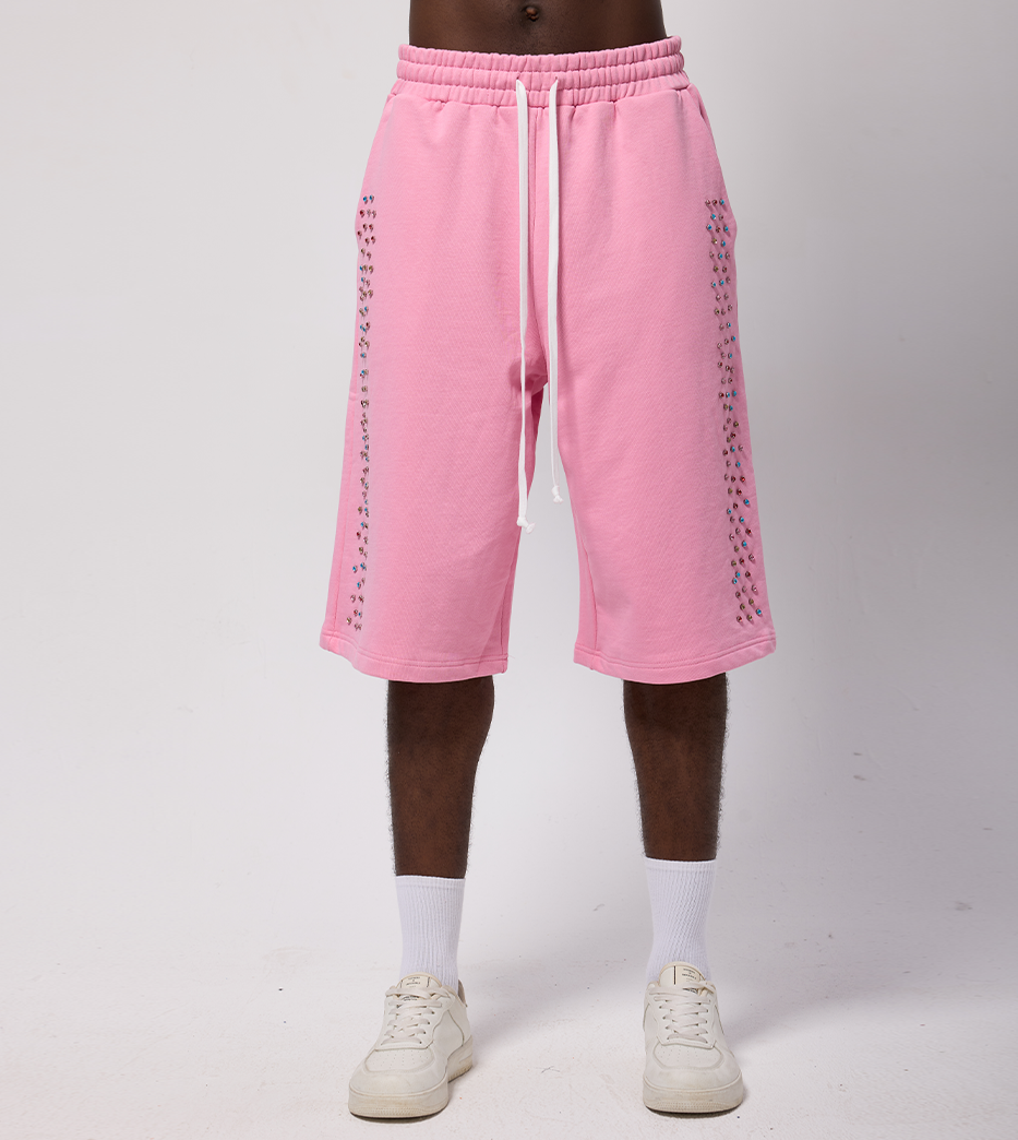 Crystal Cactus Sweat Shorts - Pink