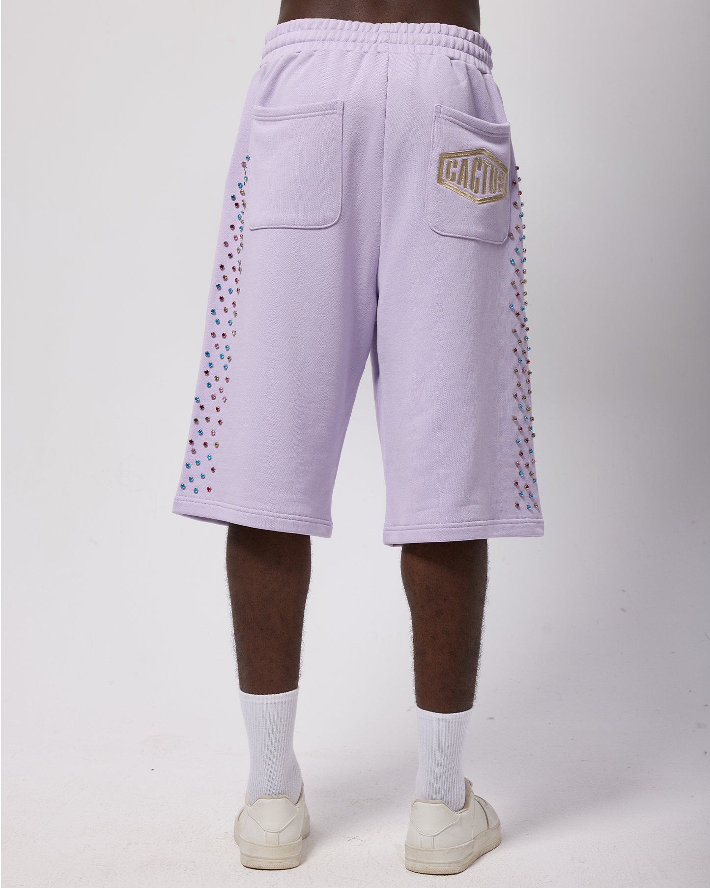 Crystal Cactus Sweat Shorts - Lavender