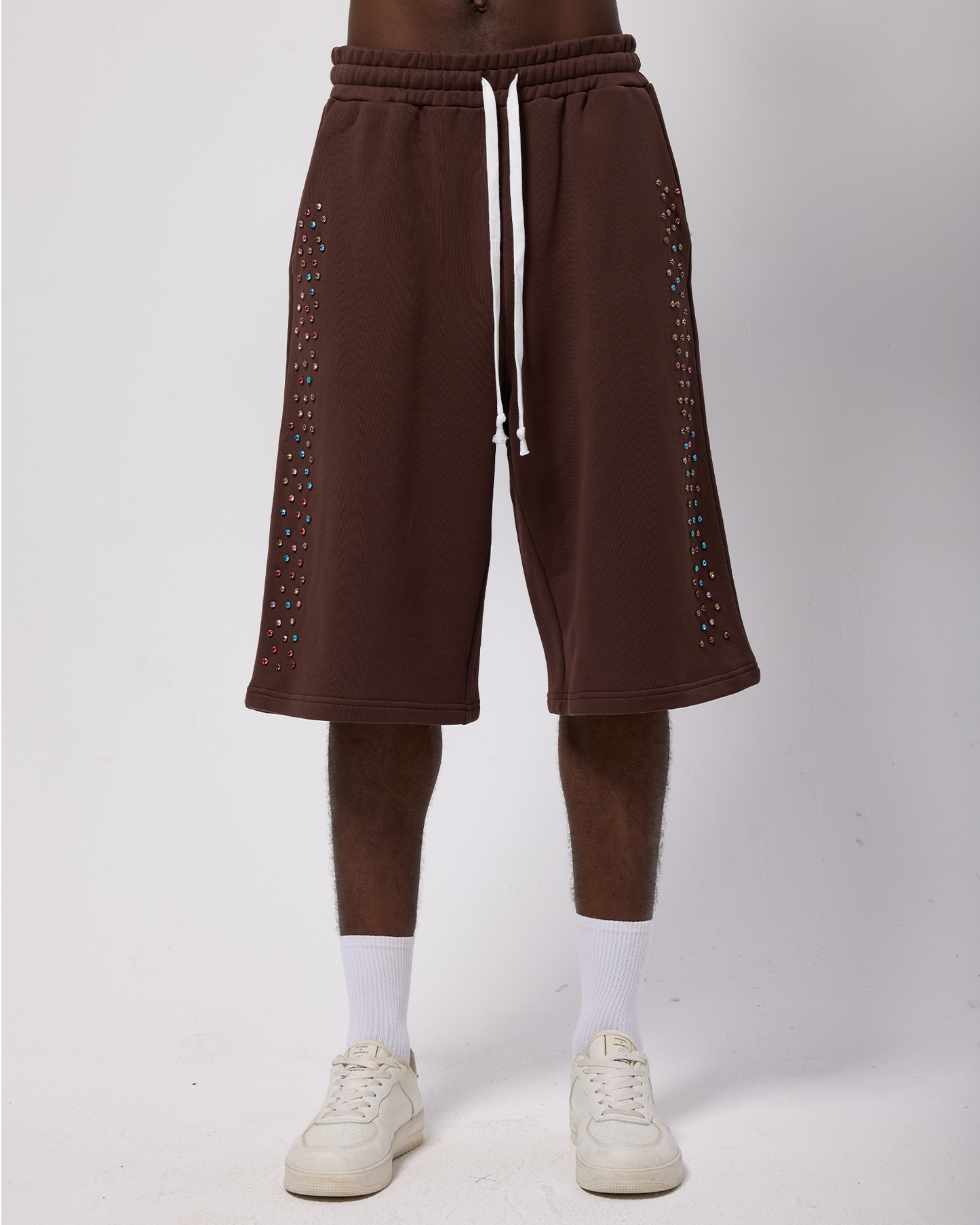 Crystal Cactus Sweat Shorts - Brown