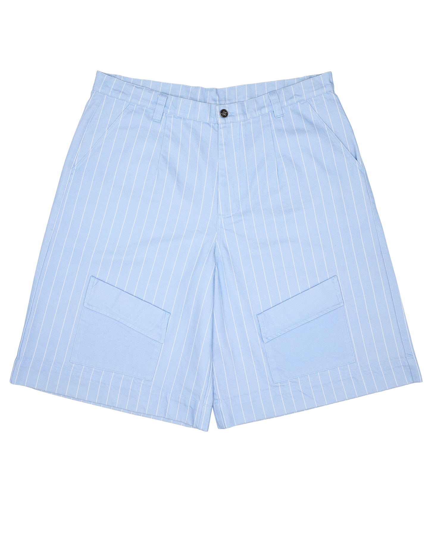 Pleated Cargo Pinstripe Shorts