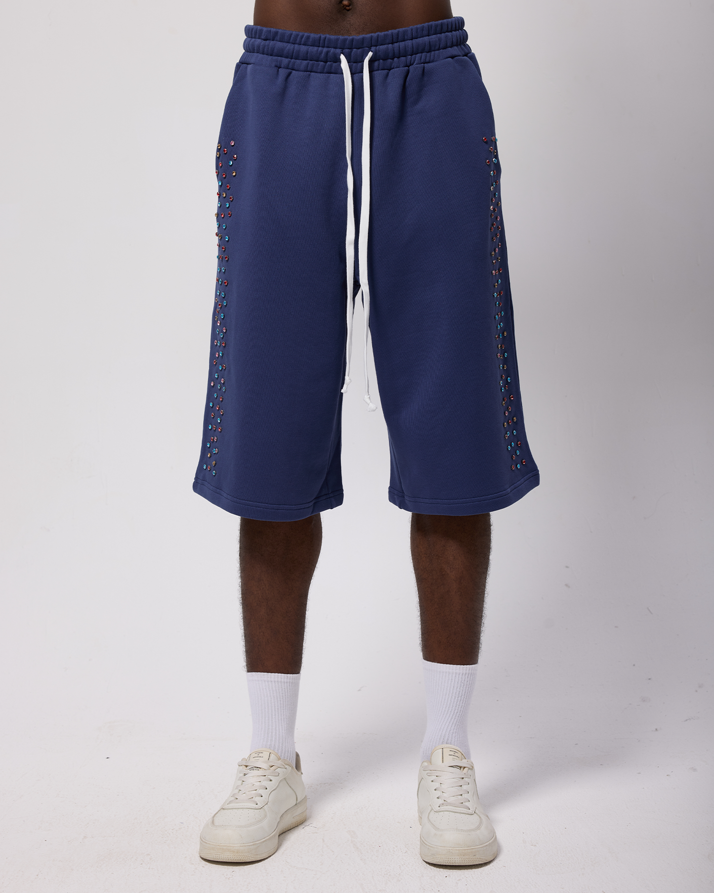 Crystal Cactus Sweat Shorts - Navy