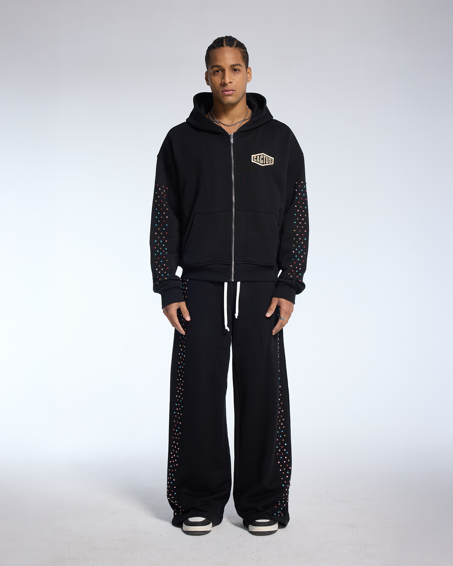 Crystal Cactus Zip Hoodie - Black – AZVA Crystal Cactus Zip Hoodie - Black – AZVA