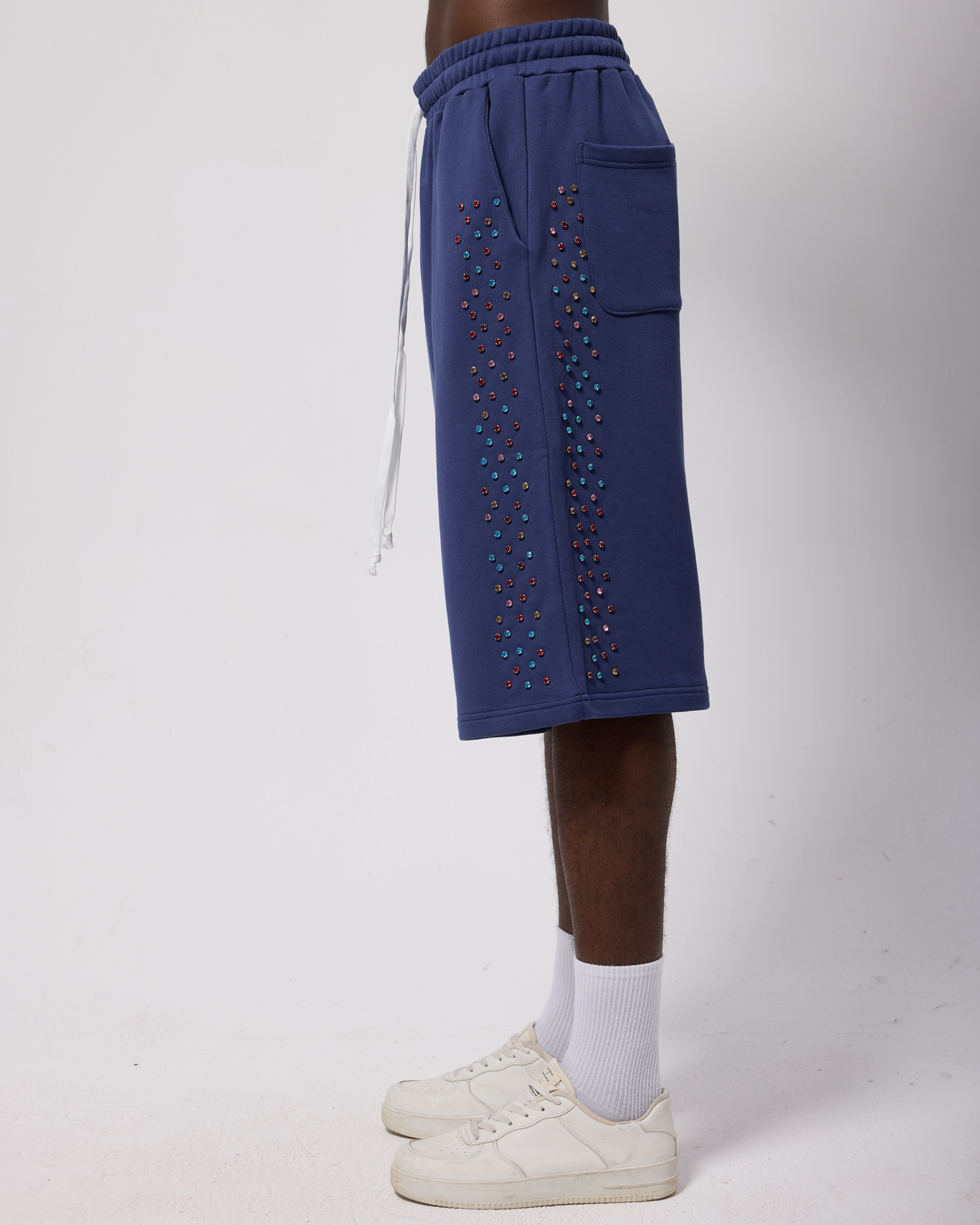 Crystal Cactus Sweat Shorts - Navy