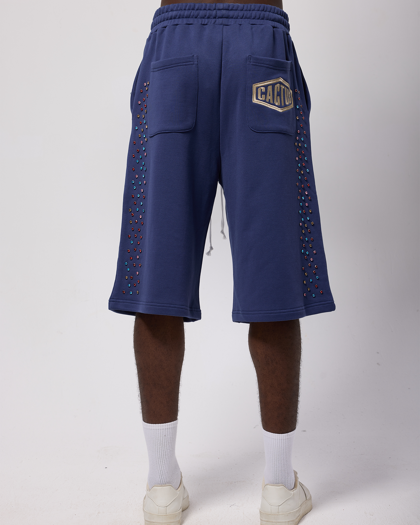 Crystal Cactus Sweat Shorts - Navy