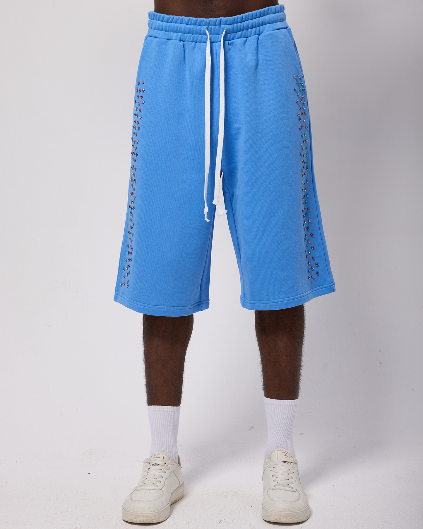 Crystal Cactus Sweat Shorts - Baby Blue