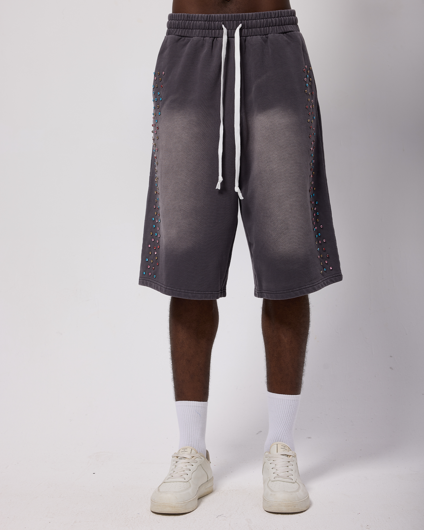 Crystal Cactus Sweat Shorts - Vintage Black
