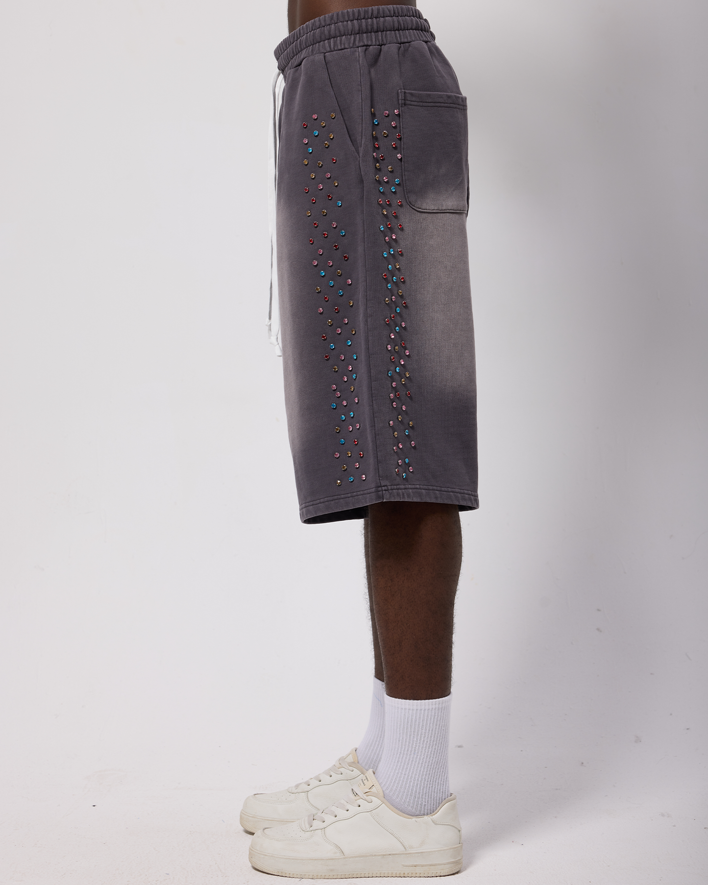 Crystal Cactus Sweat Shorts - Vintage Black