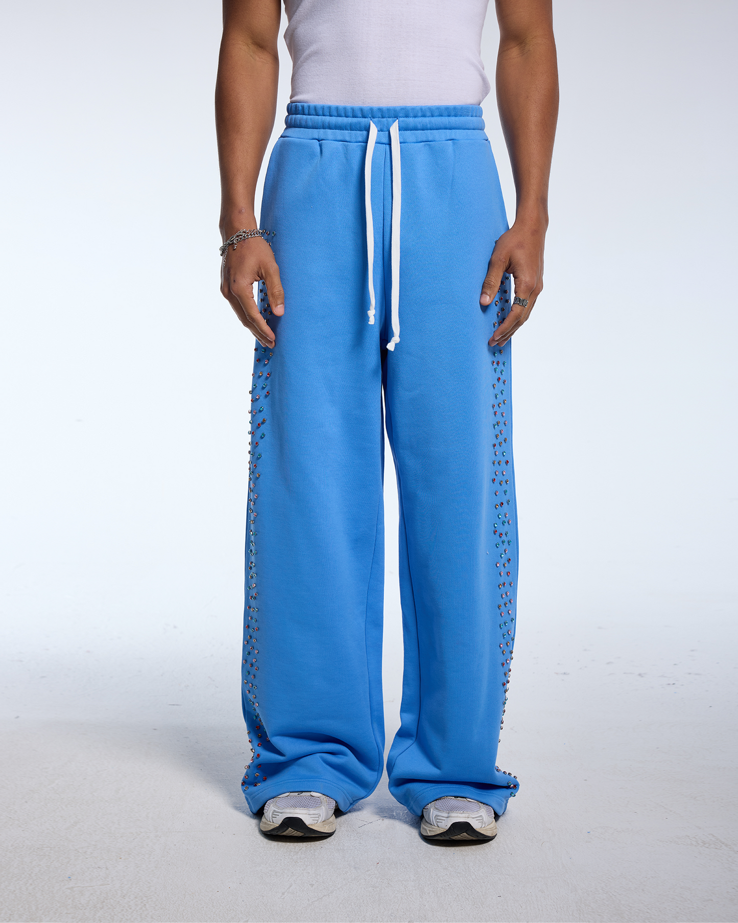 CRYSTAL CACTUS SWEATS - BABY BLUE