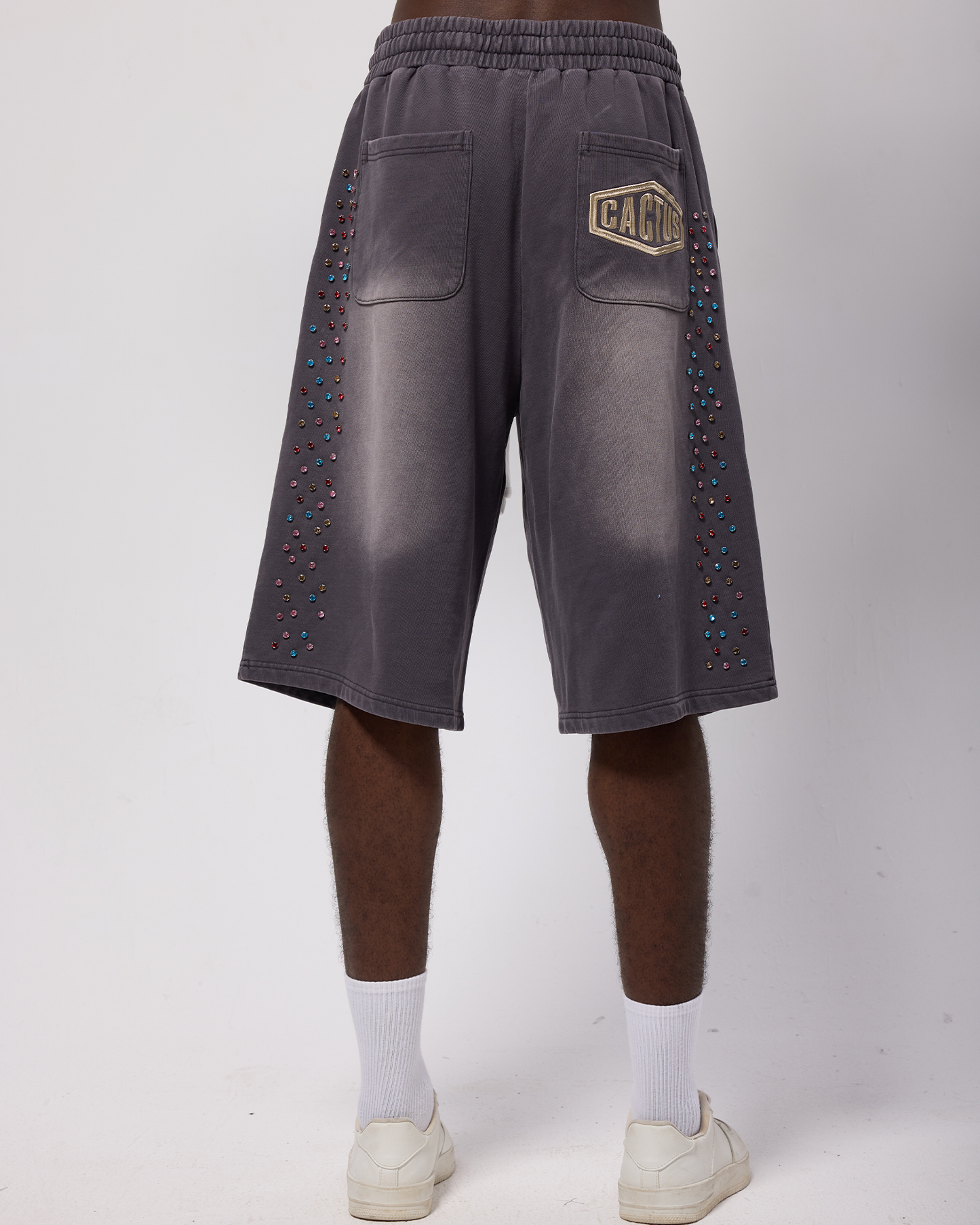 Crystal Cactus Sweat Shorts - Vintage Black