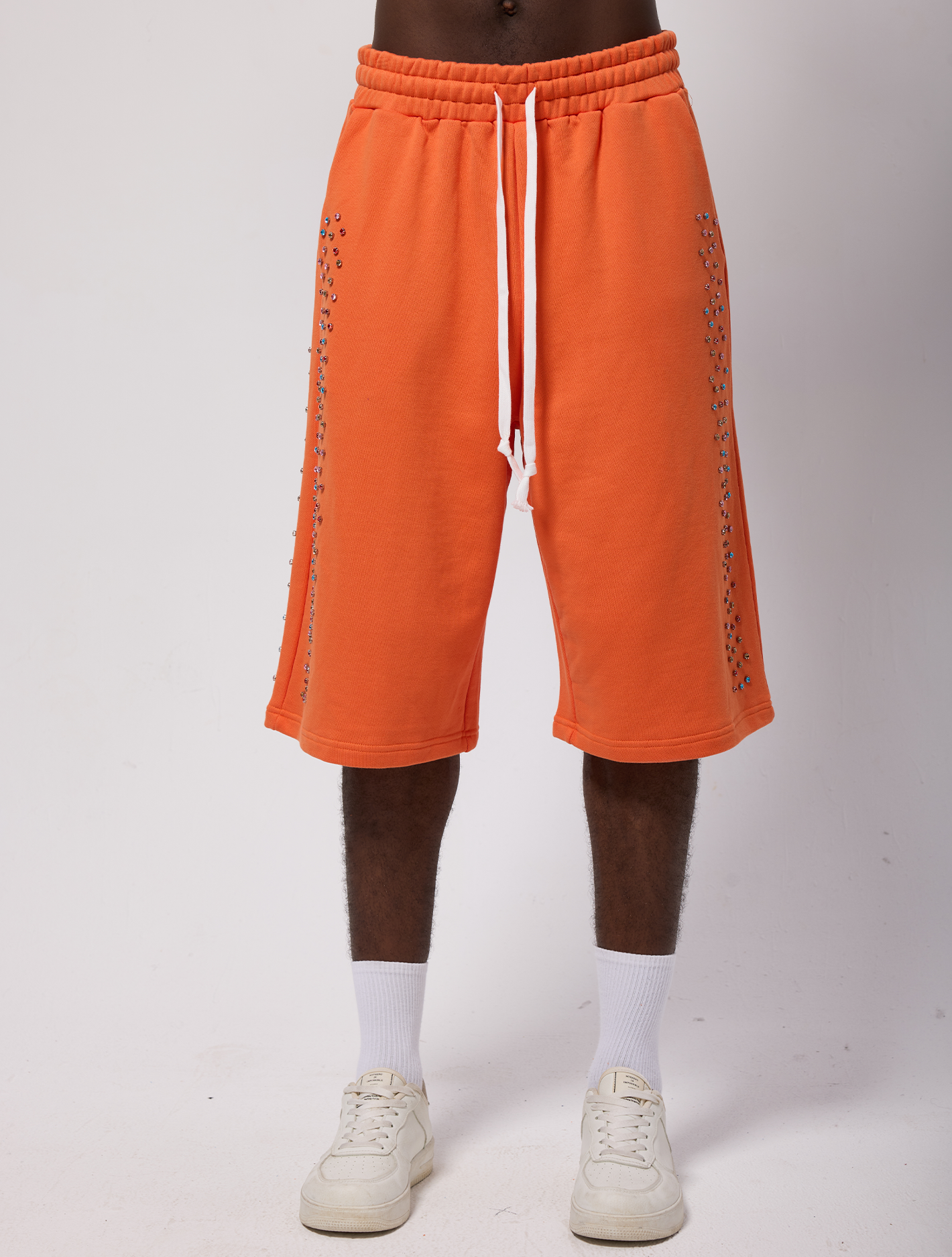 Crystal Cactus Sweat Shorts - Orange