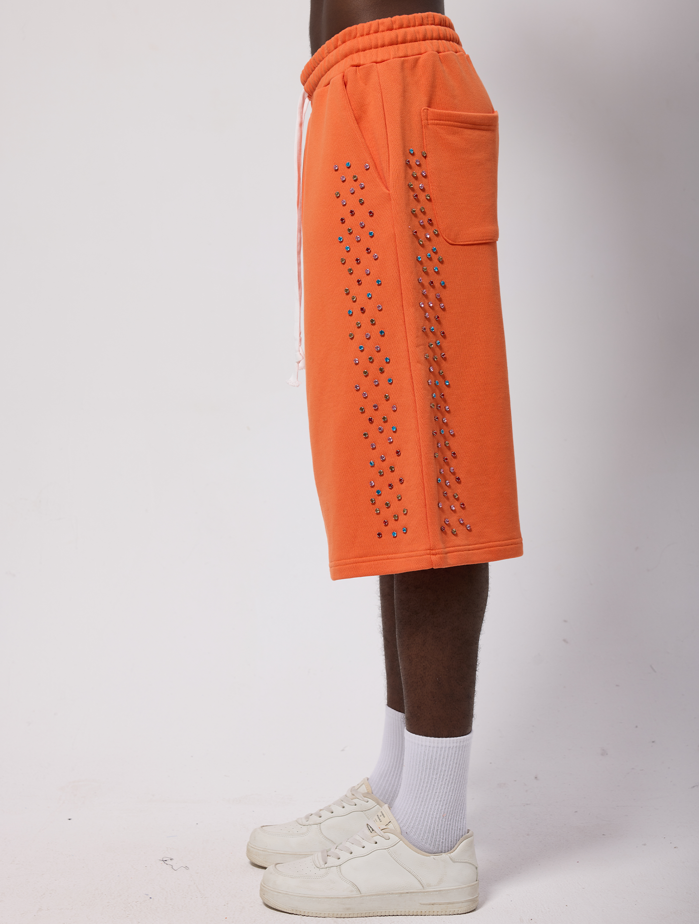 Crystal Cactus Sweat Shorts - Orange