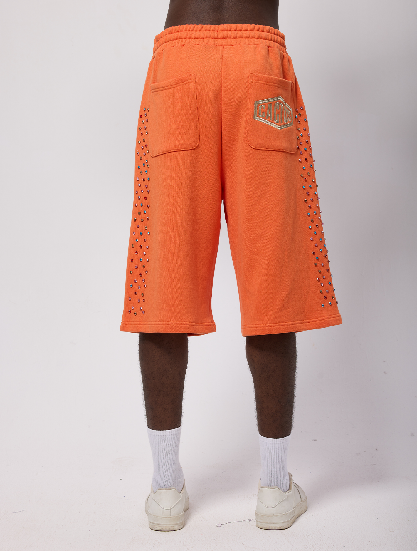 Crystal Cactus Sweat Shorts - Orange