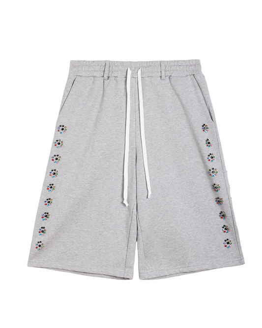 Crystal Blossom Sweat Shorts - Grey