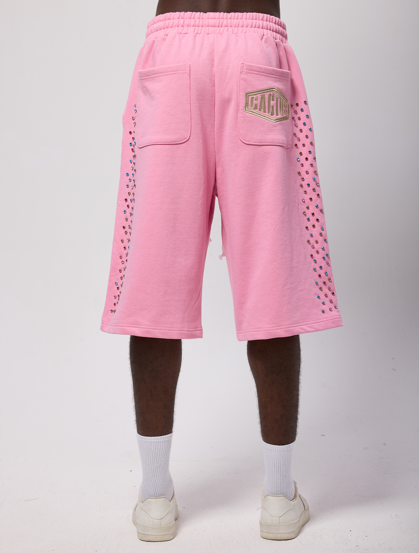 Crystal Cactus Sweat Shorts - Pink