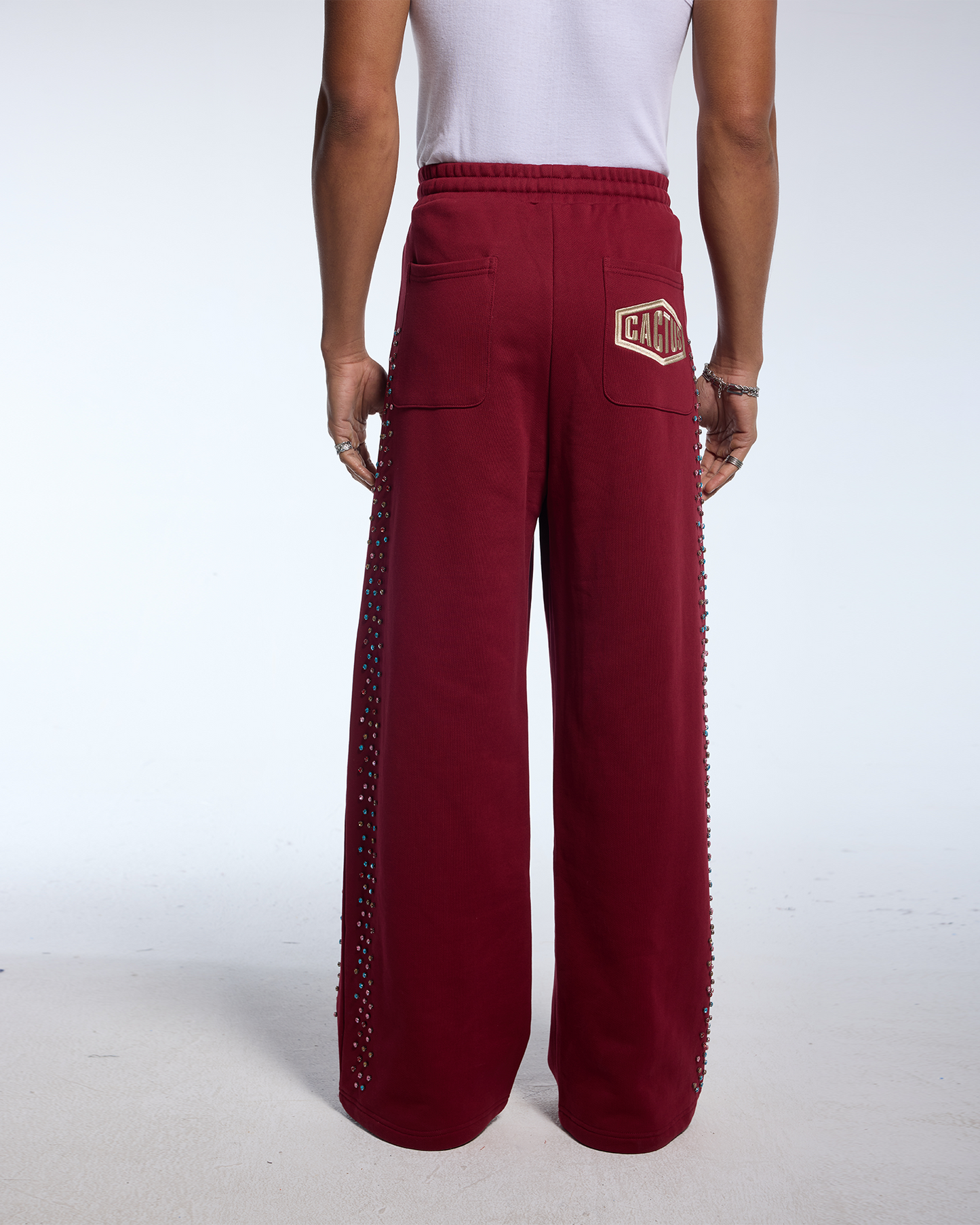 CRYSTAL CACTUS SWEATS - MAROON
