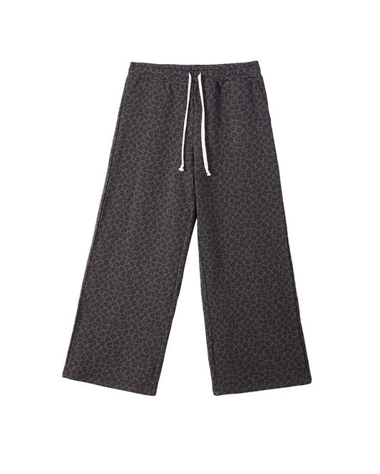 Leopard Art Sweat Pants - Black