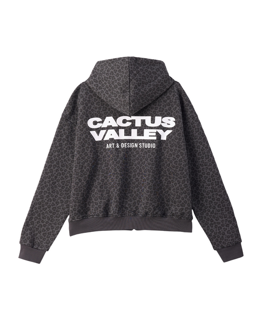 LEOPARD ART HOODIE - BLACK