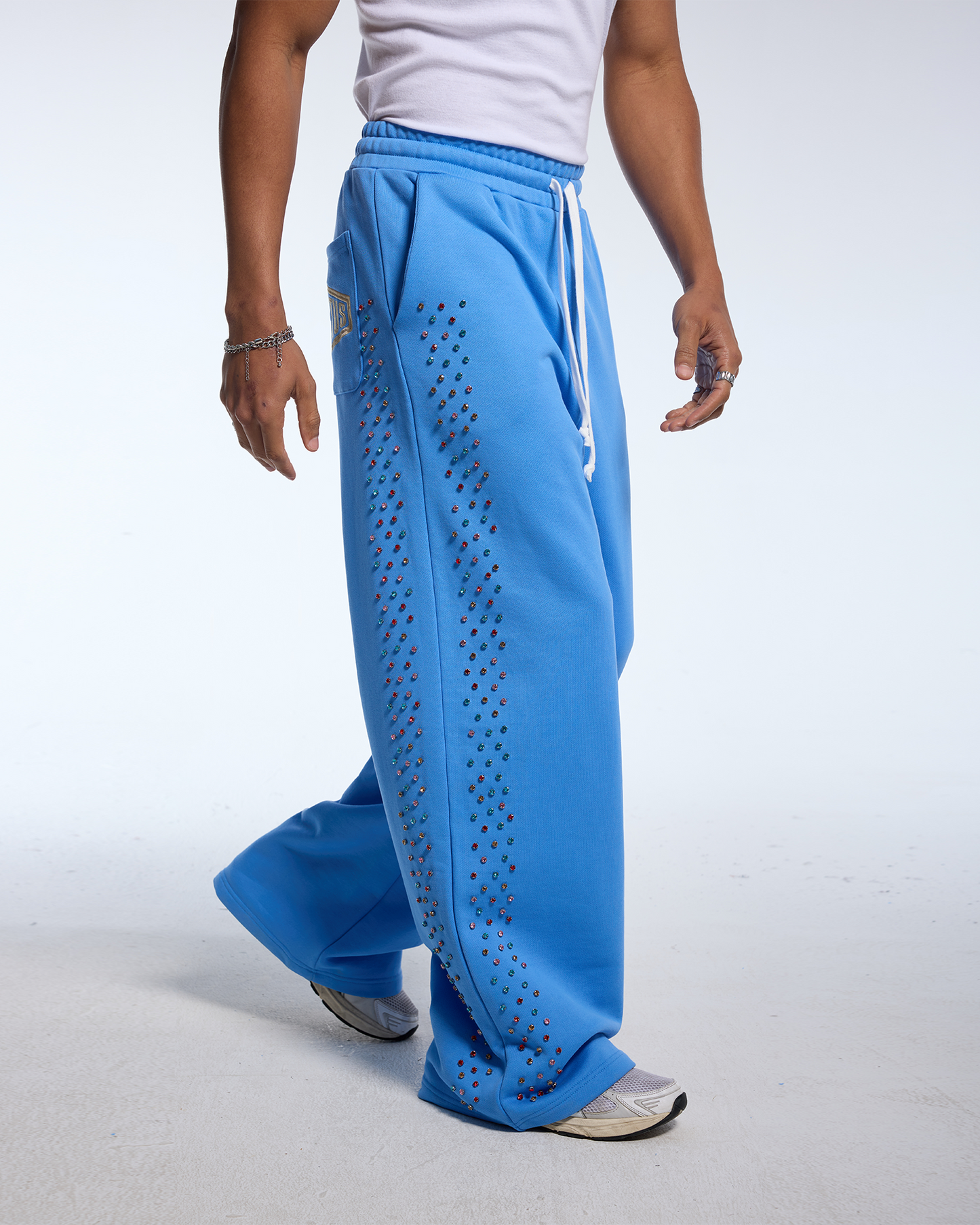 CRYSTAL CACTUS SWEATS - BABY BLUE