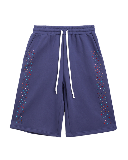 Crystal Cactus Sweat Shorts - Navy