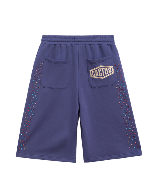 Crystal Cactus Sweat Shorts - Navy