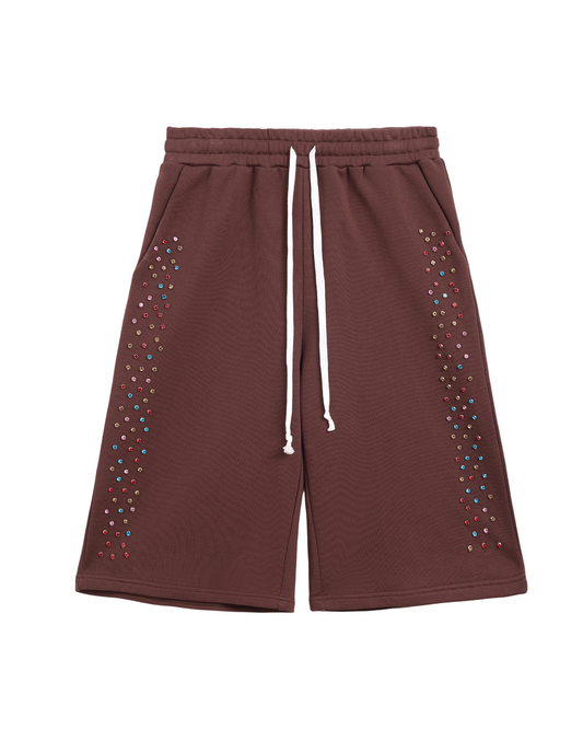 Crystal Cactus Sweat Shorts - Brown