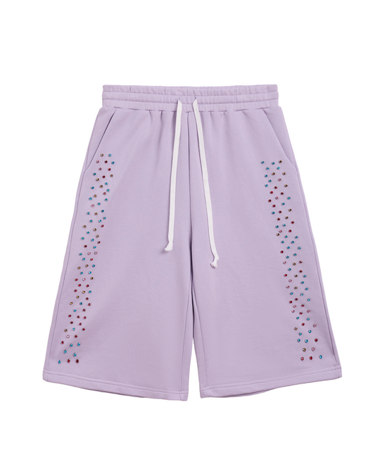 Crystal Cactus Sweat Shorts - Lavender