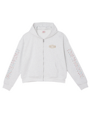 Crystal Cactus Zip Hoodie - Grey