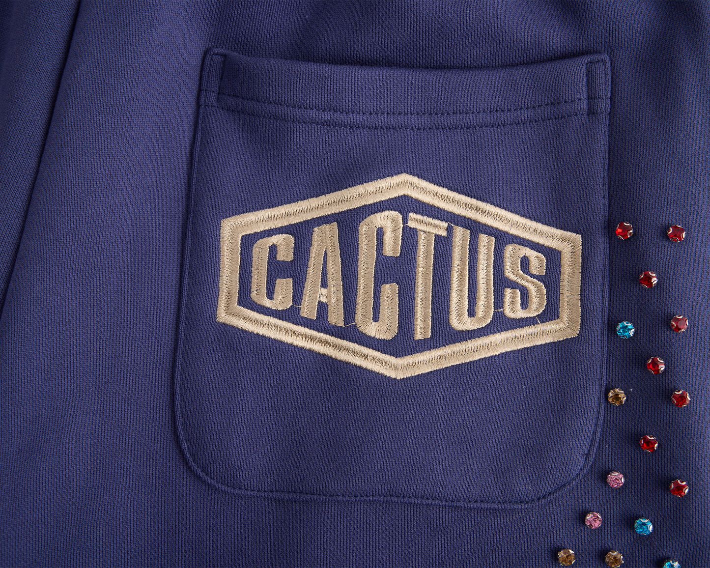 Crystal Cactus Sweat Shorts - Navy