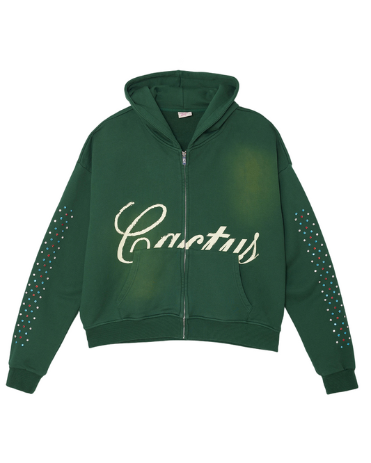 Hidden Crystal Zip Hoodie