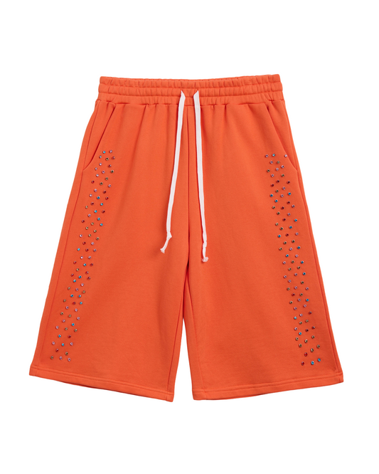 Crystal Cactus Sweat Shorts - Orange