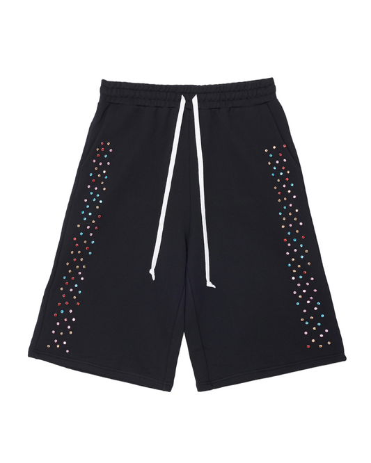 Crystal Cactus Sweat Shorts - Black