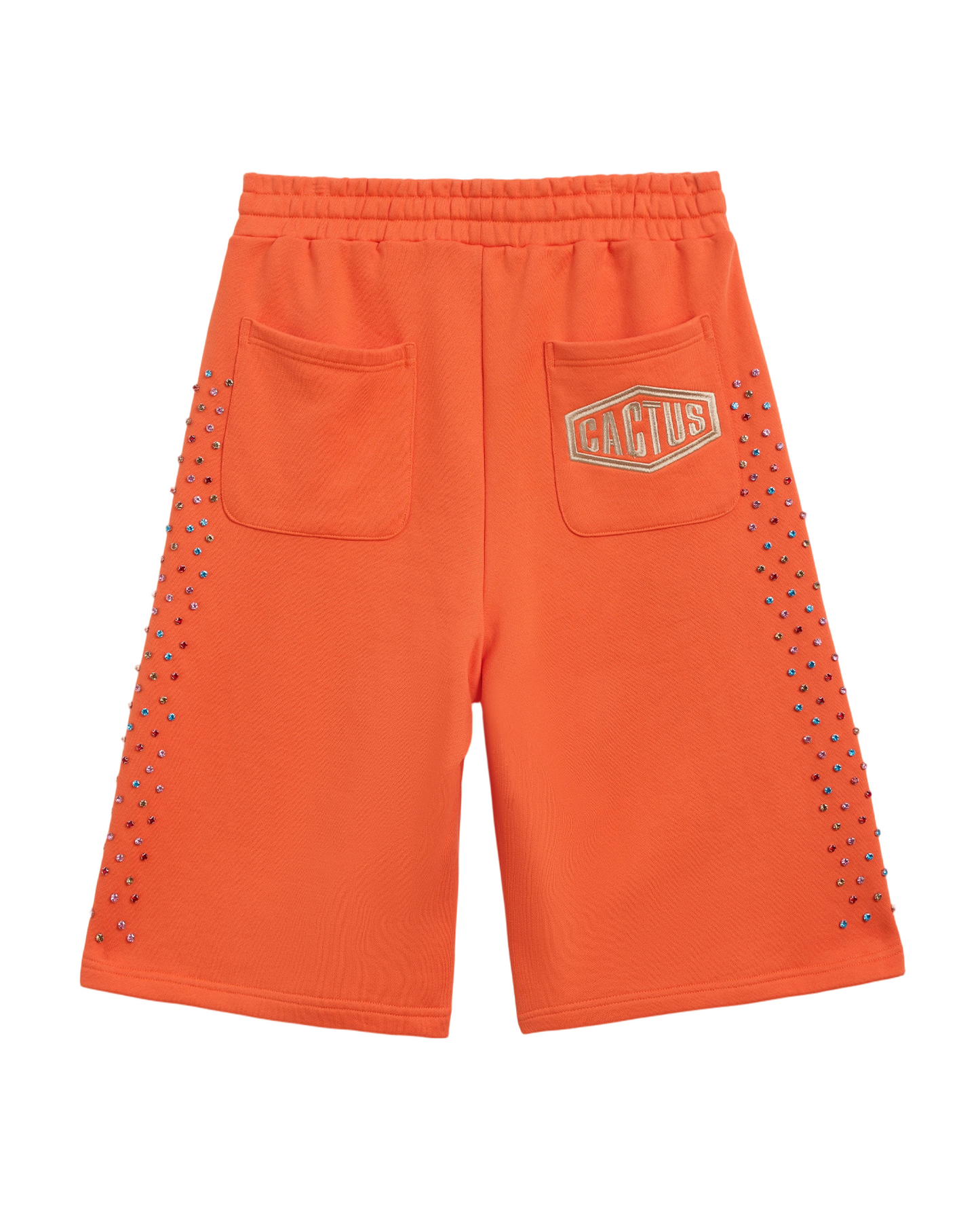 Crystal Cactus Sweat Shorts - Orange