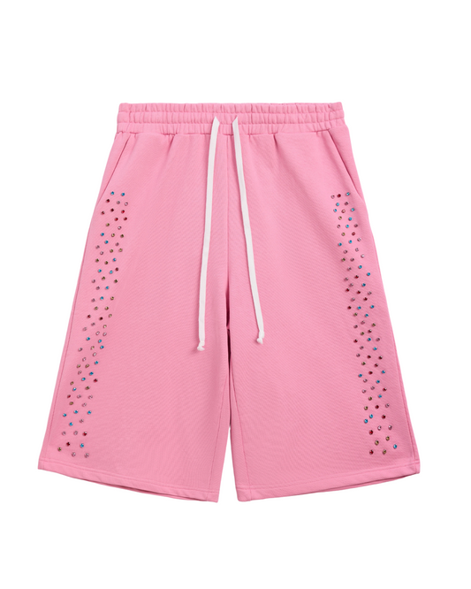 Crystal Cactus Sweat Shorts - Pink