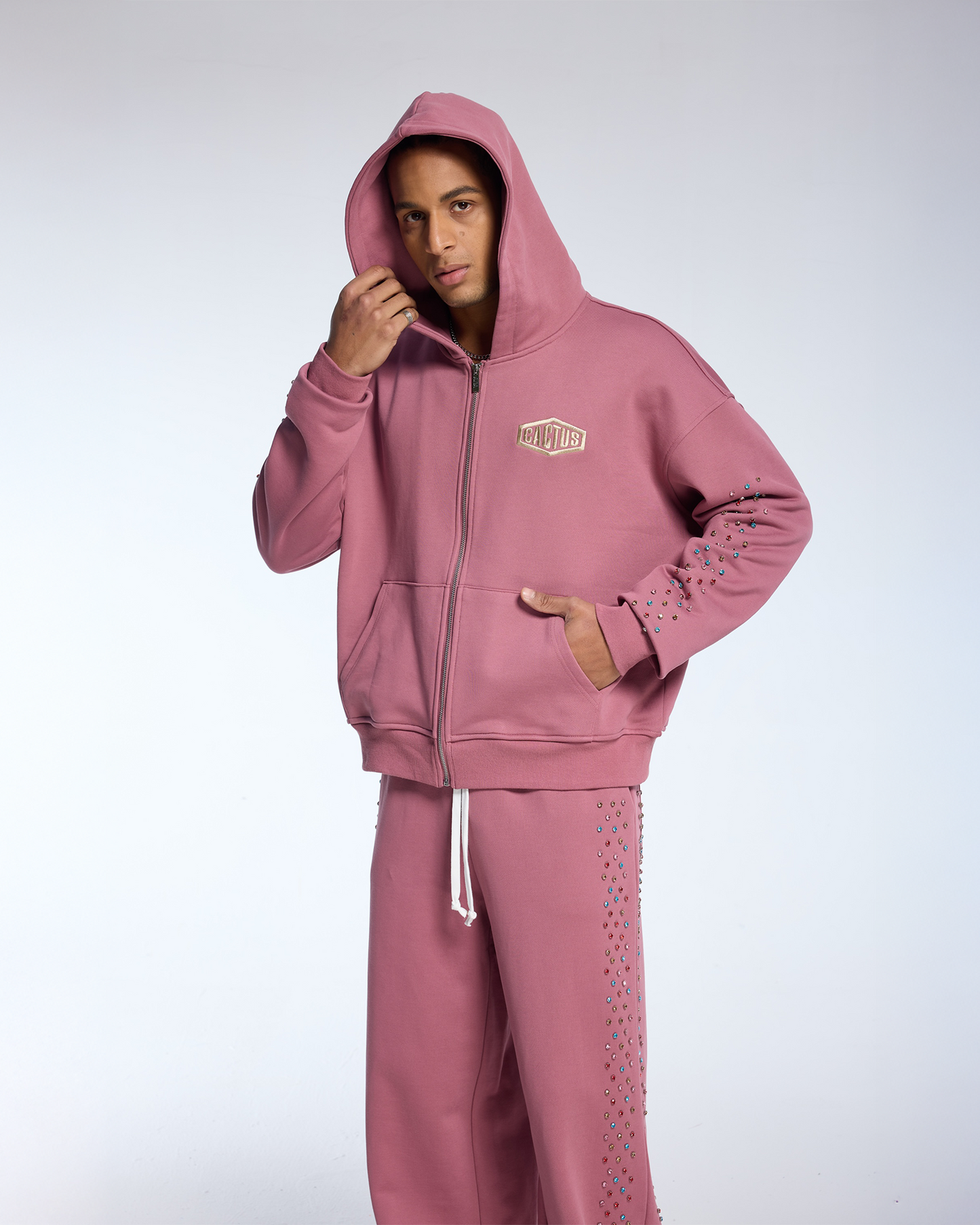 Crystal Cactus Zip Hoodie