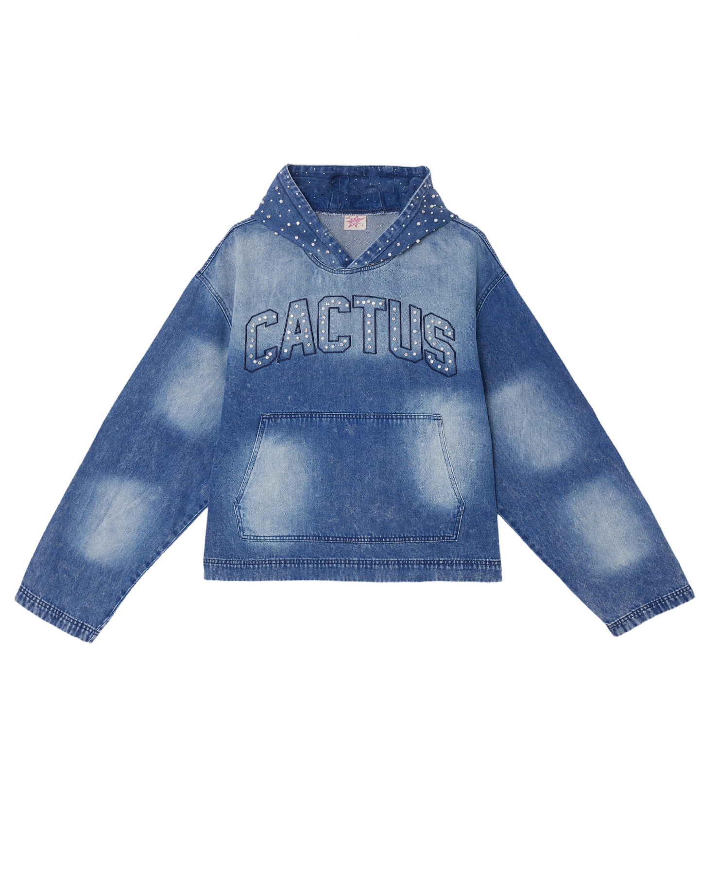 CACTUS CRYSTAL DENIM HOODIE