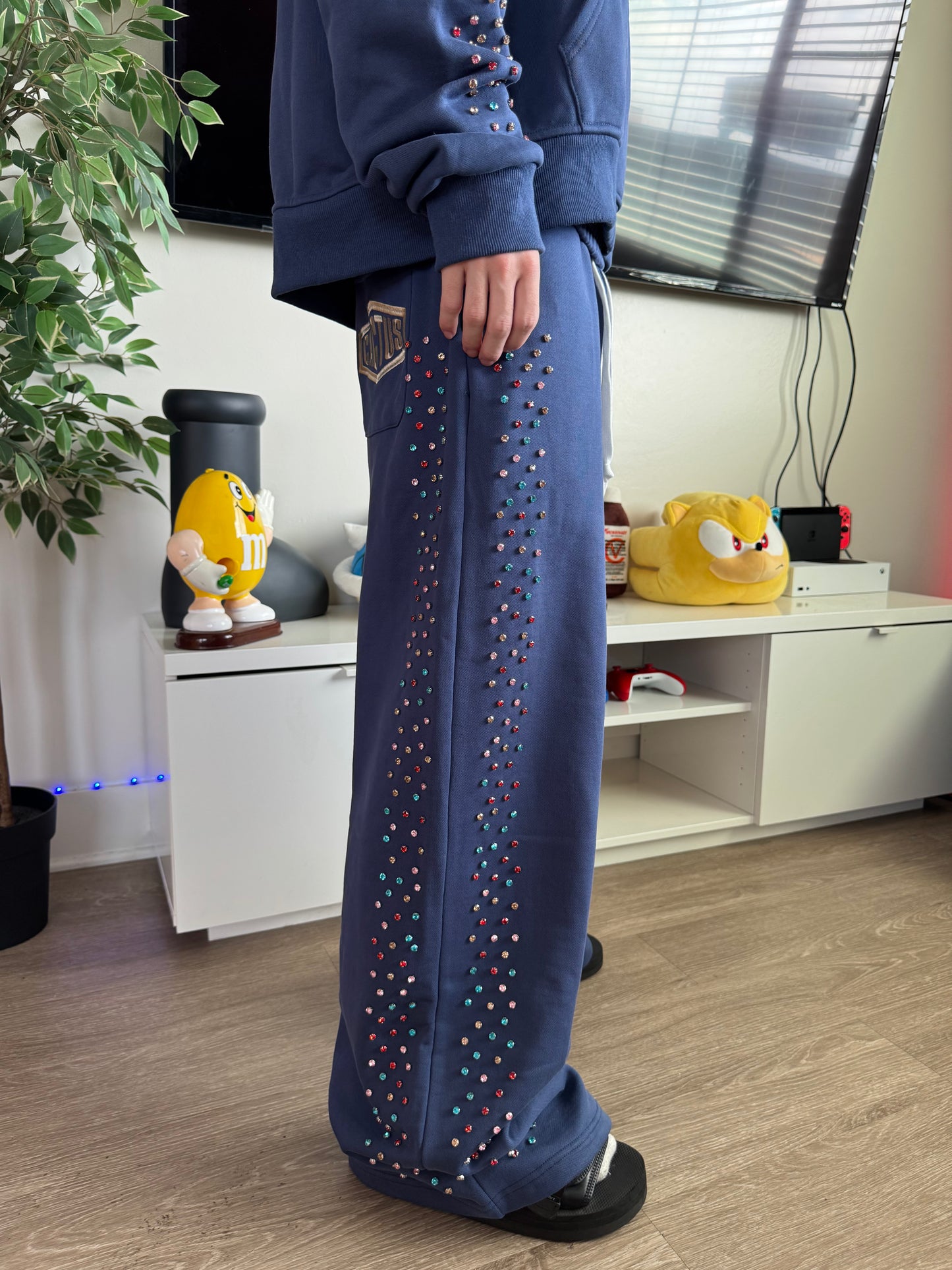 Crystal Cactus Sweats - Navy