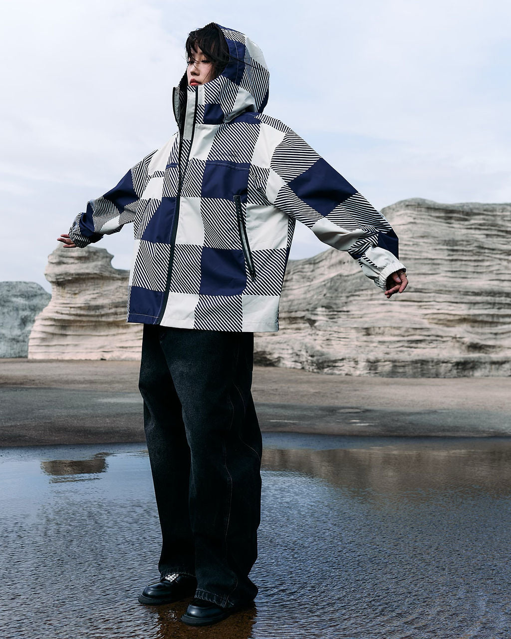 CHECKERED WINDBREAKER
