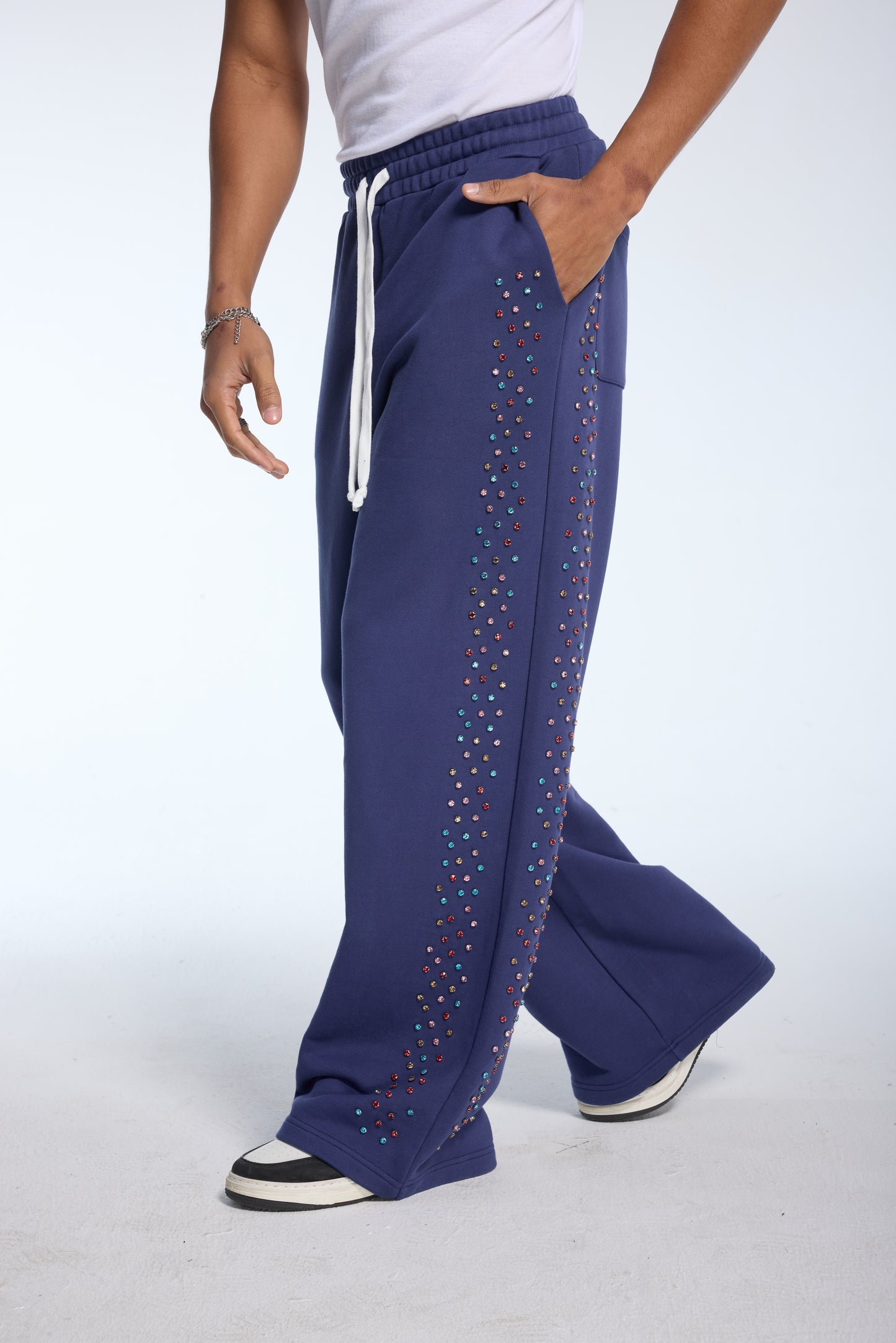 Crystal Cactus Sweats - Navy