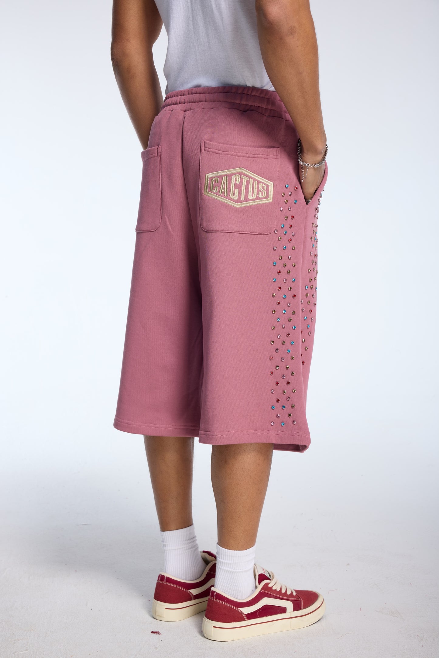 Crystal Cactus Sweat Shorts - Raspberry