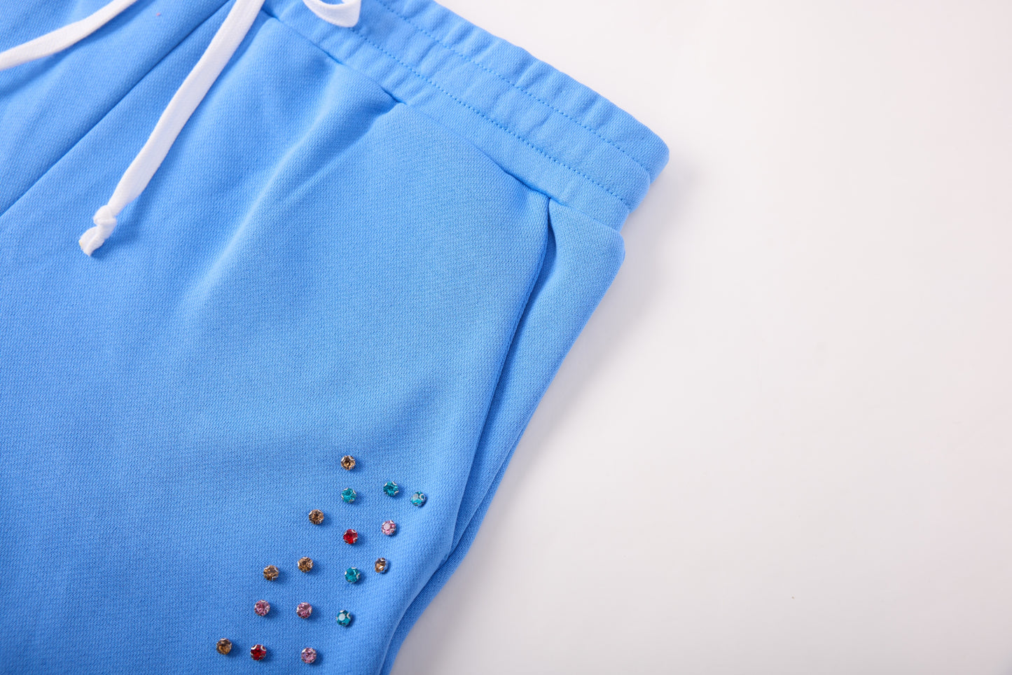 CRYSTAL CACTUS SWEATS - BABY BLUE