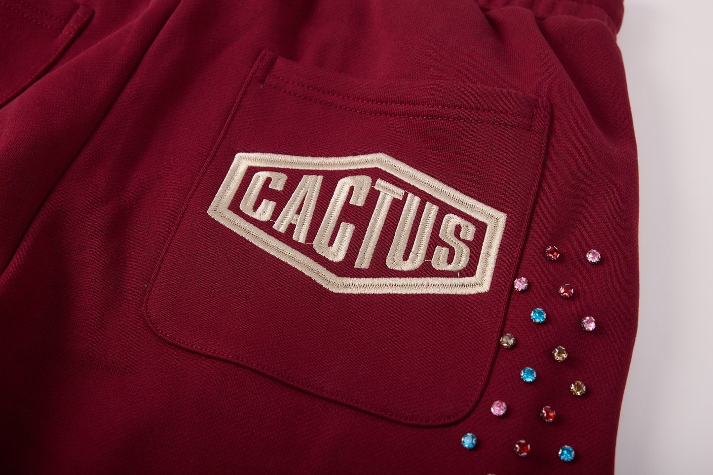 CRYSTAL CACTUS SWEATS - MAROON