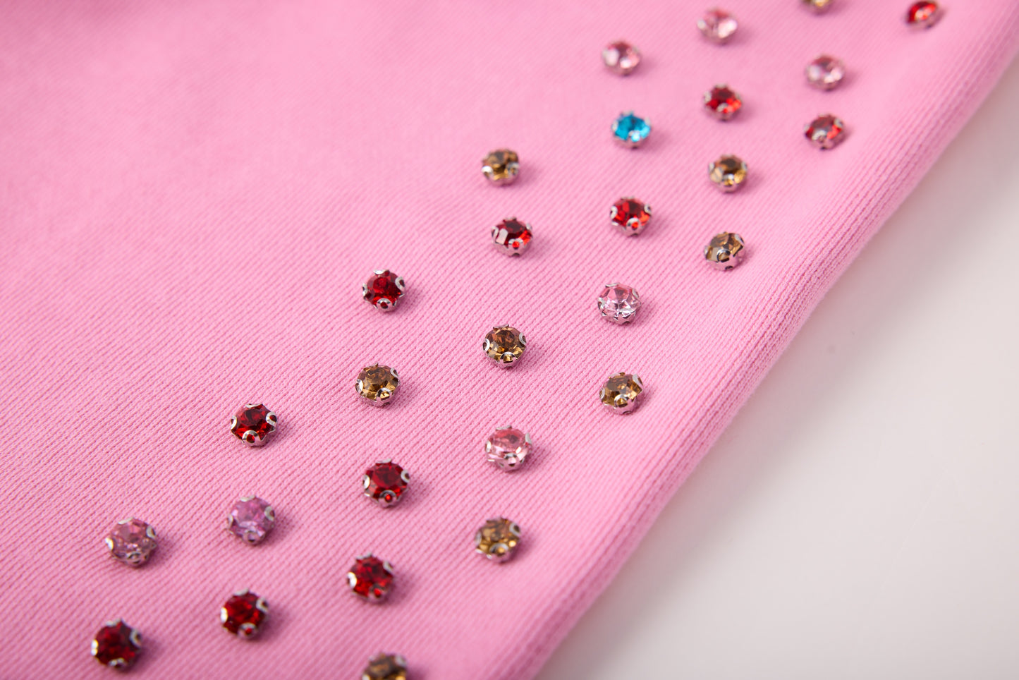 CRYSTAL CACTUS ZIP HOODIE - PINK