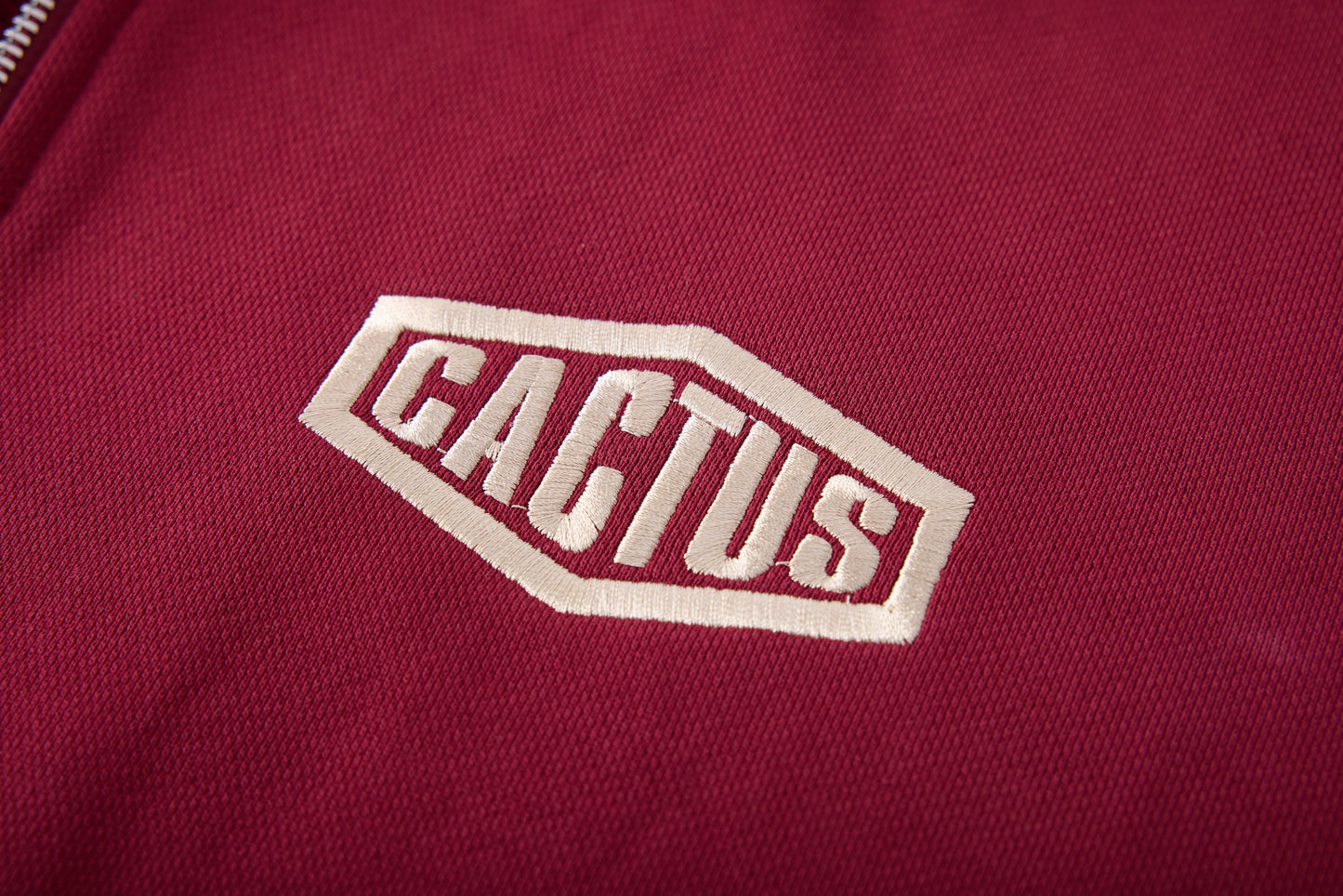 CRYSTAL CACTUS ZIP HOODIE - MAROON