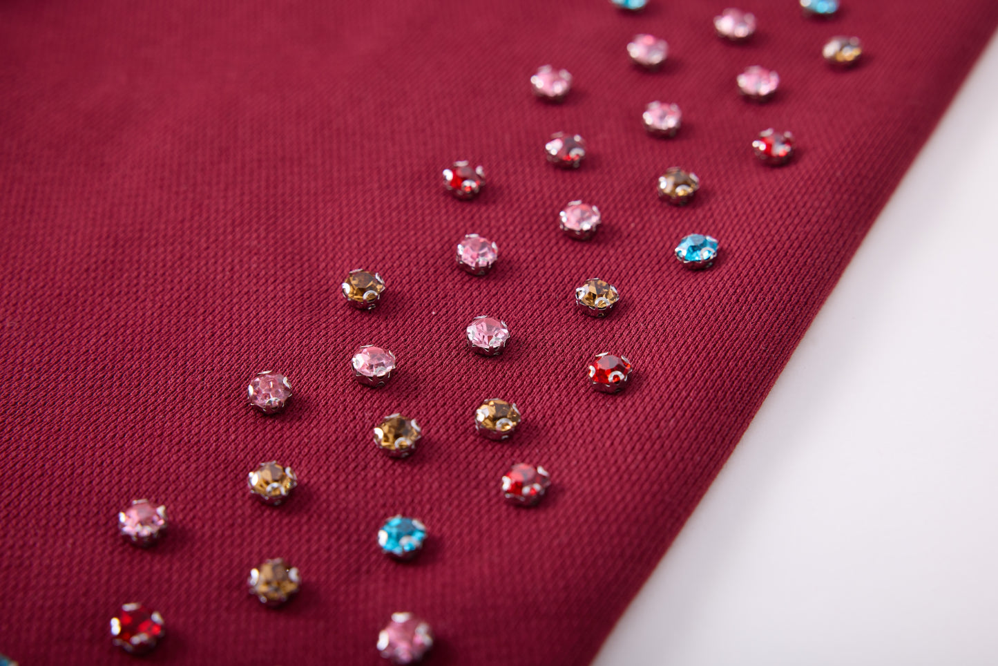 CRYSTAL CACTUS ZIP HOODIE - MAROON